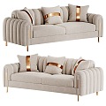 Light Luxury Double Sofa Sofa 3d model