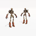 Game Movie Skeleton Characters With Mechanical Armor And Orange Boots
