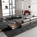 Modern Living Room Modern Sofa Coffee Table Combination 3d model