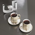 Cups with Dark Liquid Spoons Sugar Cubes on Saucers Featuring Light City Deep Taste Text