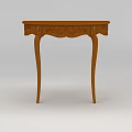 Technology Exhibition Hall Showcasing Classic Wooden Carved Table With Slender Legs