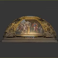 Classic Style Decorative Storage Box With Golden Accents And Colorful Art Paintings