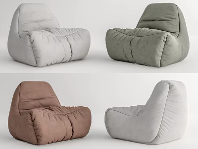 Modern Comfortable Bean Bag Chairs in Multiple Colors for Living Room 3d model
