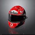 Red Military Combat Helmet With Marboro Vodafone Logos And Reflective Design