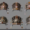 Ornate Traditional Hairpiece Hanging Ornaments With Gemstones Tassels And Intricate Metalwork