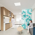 Modern Hospital Outpatient Clinic Interior Design With Medical Equipment And Doctor