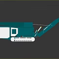 Green Tracked Mobile Crushing Machine With Conveyor Belt And Feeding Hopper
