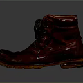 Red Leather Lace Up Boots With Orange Sole And Vintage Fashion Design