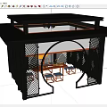 pavilion rest pavilion garden landscape rest pavilion table and chair combination 3d model