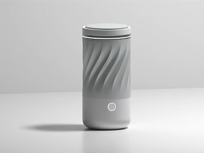 Modern Minimalist Cup With Wavy Texture Light Gray Finish And Round Base Detail 3d model