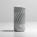 Modern Minimalist Cup With Wavy Texture Light Gray Finish And Round Base Detail