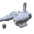 Stainless Steel Industrial Equipment With Multiple Pipes Vertical Chimney and Control Panel