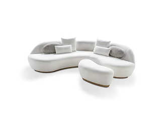 Modern Simple Cream Style Curved Sofa Living Room Island Creative Curved Sofa Curved Combination 3d model