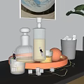 Modern Decorative Ornament Set With Glass Decanters Metal Tray Ice Bucket And Drinking Glasses