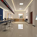 Modern Public Legal Service Hall With Service Counter Computers Seats And Self Service Kiosk
