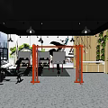 Modern Fitness Gym Interior With Workout Equipment Green Plants And Training Space