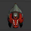 Fantasy Weapon Design With Silver Metal Blade Red Decorative Handle And Sharp Edge