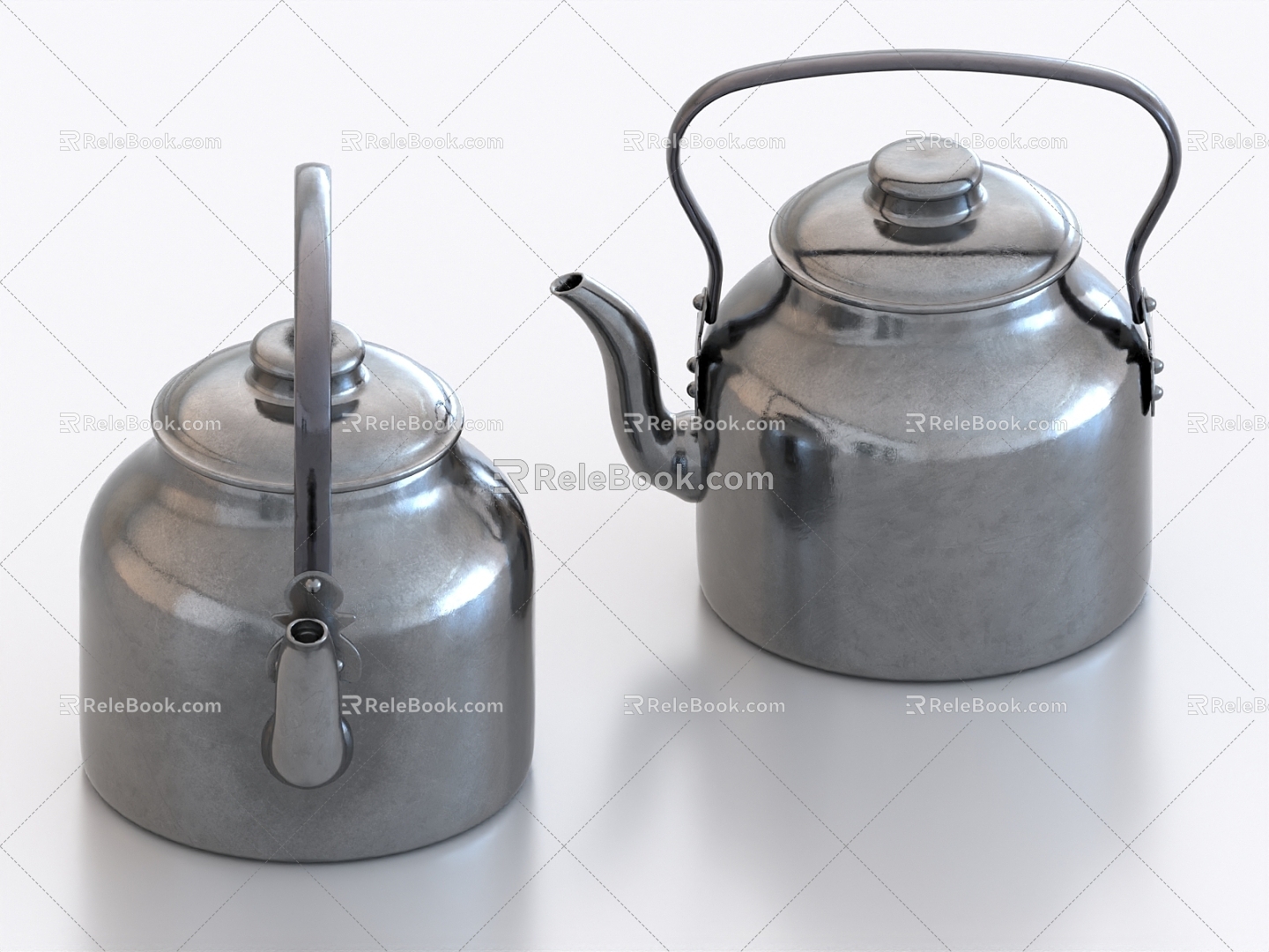 tea set teapot kettle 3d model