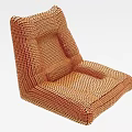 Orange Woven Accent Chair With Textured Design And Modern Comfortable Seat