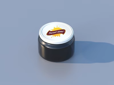 glass bottle sugar jar 3d model