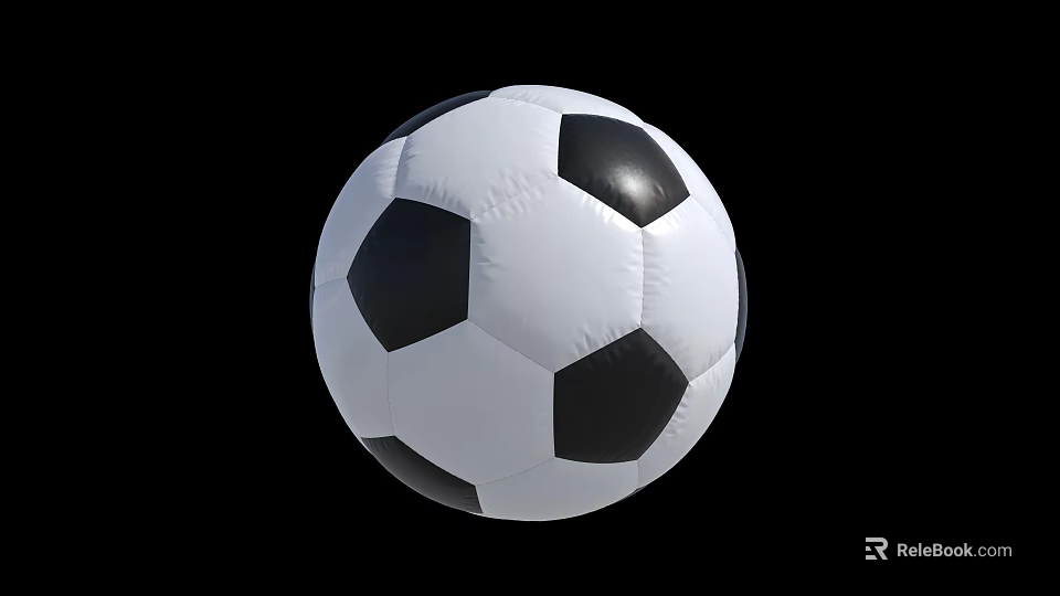 Professional Football Stadium With Classic Black And White Soccer Ball 3d model 