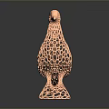 Elegant Red Perforated Dove Shaped Decorative Furniture Ornament With Metallic Base