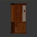 Mahogany Hexagonal Glass Door Display Cabinet With Corner Storage Design