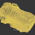 Open Pit Mine Terrain With Terraced Excavated Layers And Green Vegetation