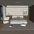 Cozy Bedroom Interior With Neutral Bed Green Pillow Wooden Nightstands Soft Rug And Framed Artwork