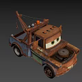 Animated Rustic Brown Truck Character With Big Eyes And Friendly Smile