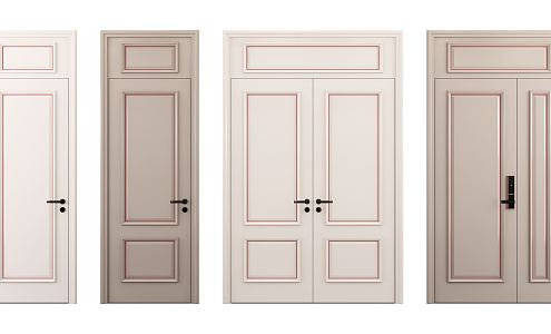 American swing door single door mother door opposite door 3d model