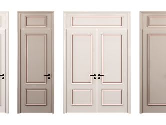 American swing door single door mother door opposite door 3d model