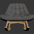 Modern Gray Tufted Leisure Chair With Upholstered Seat And Sturdy Wooden Legs Design