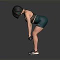 Woman In Green Sportswear Lifting Dumbbells During Intense Fitness Workout Session
