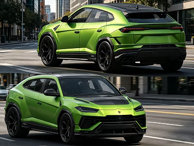 Green Luxury SUV With Sleek Design And Black Wheels On Urban Street 3d model