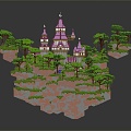 Cartoon Castle Pixel Castle Game Environment Game Scene Fairy Tale Scene Fairy Tale Magic Scene 3d model