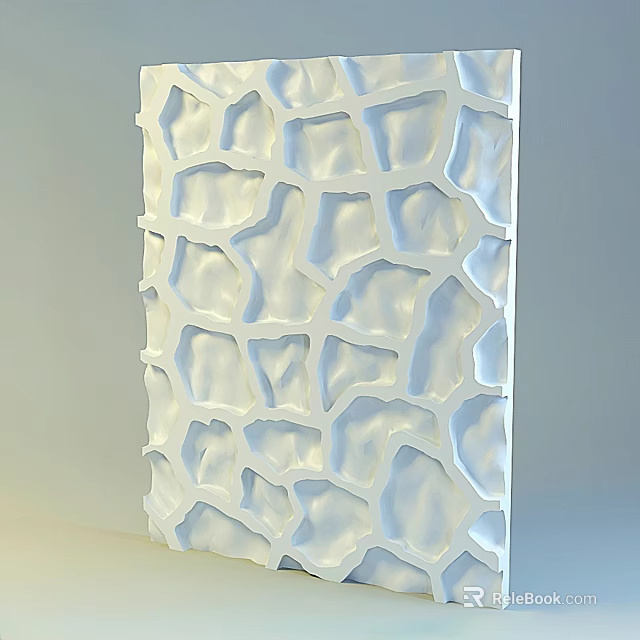 Modern White Sculpture With Perforated Grid Like Hollow Texture Design 3d model