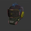 Black And Yellow Protective Device With Top Light Side Red Buttons And Warning Signs