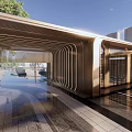 Style Streamlined residential gate 3d model