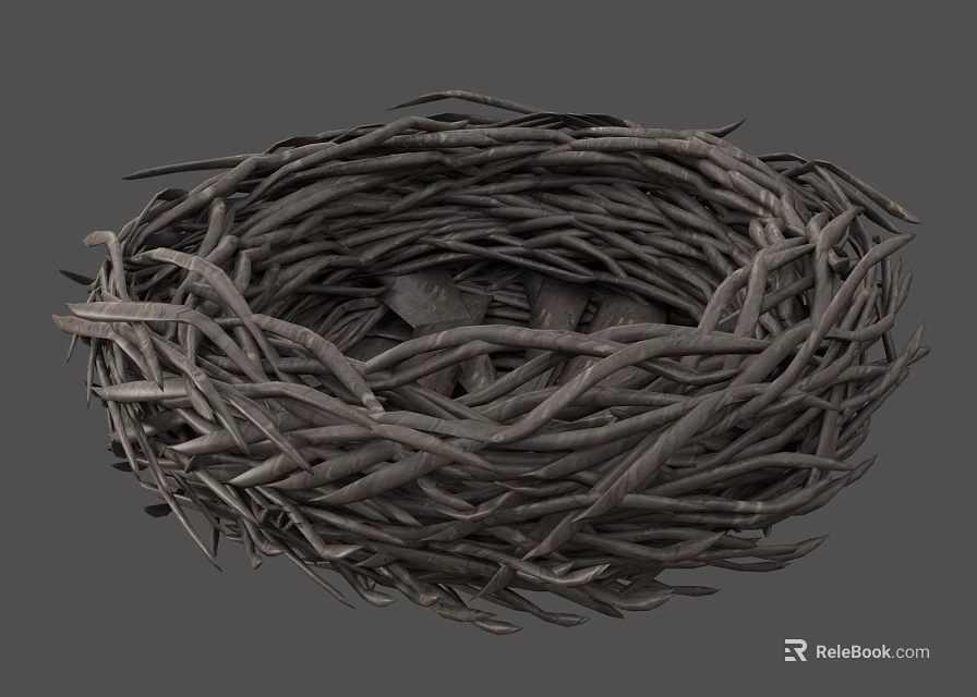 Flight Animal Nest Home Structure with Twigs and Natural Branches 3d model 