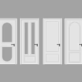 Various White Hinged Doors With Different Panel And Glass Designs For Interior 3d model