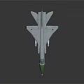 Green Nose Gray Body Fighter Jet Model With Red Emblems On Wings