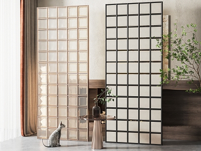 Modern glass brick glass brick partition screen 3d model