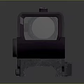 E TECH Black Optical Sight With White Lens Yellow Warning Label And Stable Base 3d model