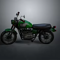 Green Vintage Motorcycle With Black Seat Classic Design And Chrome Details