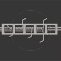 Industrial Equipment Metal Frame Structure Featuring Multiple Square Openings And Connecting Pipes