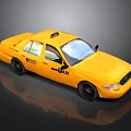 Yellow NYC Taxi Vehicle With Classic Design And Roof Sign Exterior