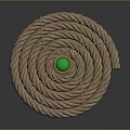 Decorative Weapon Design Featuring Coiled Rope And Central Green Gemstone