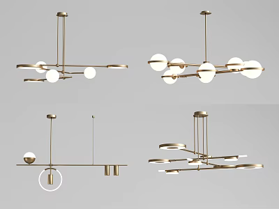 Modern chandelier combination 3d model
