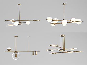 Modern chandelier combination 3d model